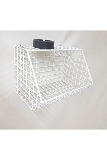 GO DEKOR White Wire Decorative Cage Go Wall Basket