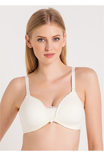 Magic Form 5761 Scallop Lace Thin Sponge Nursing Bra - Ecru