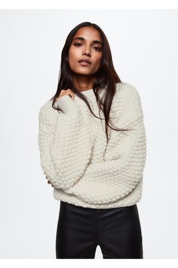 MANGO Woman Wool Woven Sweater
