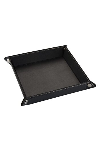 2K Faux Leather Table Top Square Basket 16,5x16,5 Cm Diplomat