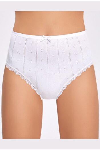 İlke Women's 6-Piece Breathable (100% Cotton) Raised Waist Bato Slip Panties (white)