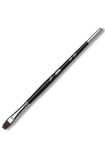Pebeo 205 3/8 Flat Cut Black Synthetic Bristle Short Handle Brush
