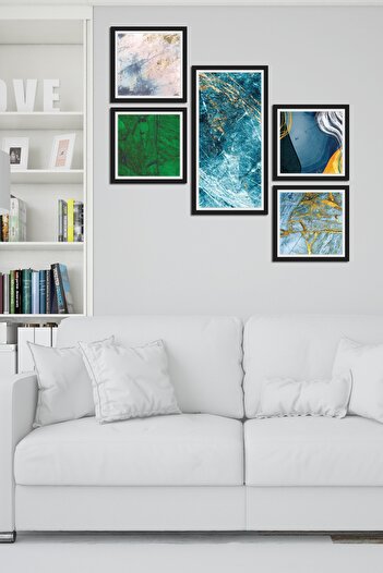 Cadran Collage Style 5 Parçalı Mdf Tablo Atf238