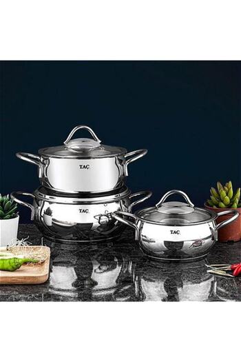Taç Vitali 6 Piece Steel Casserole Cookware Set