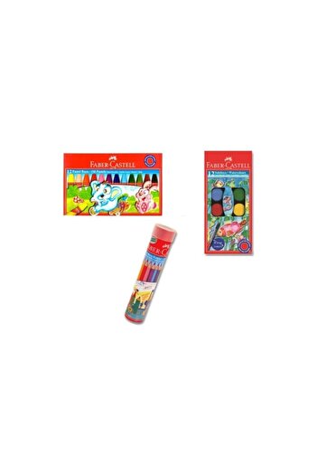 Faber Castell Faber-castell Pastel Paint + Water Color Set + Curry 12 Pieces