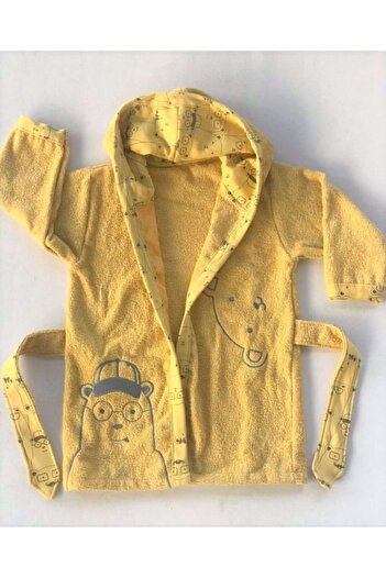Bebitof Baby Baby Boss Hardal Unisex Çoçuk Bornozu