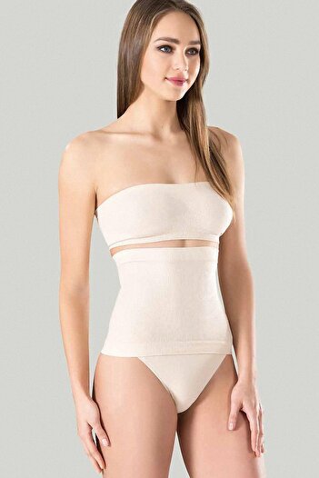 Miss Fit Women's Black Silicone Flat Waist Corset 34378