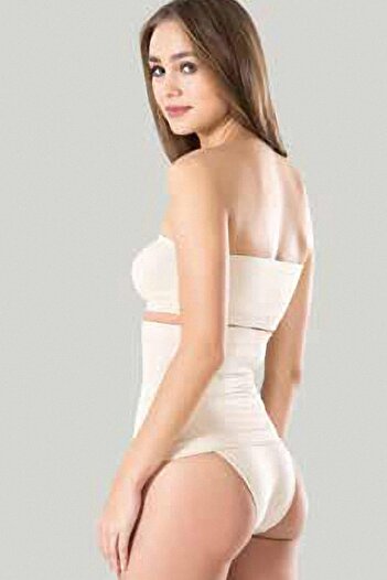 Miss Fit Women's Black Silicone Flat Waist Corset 34378