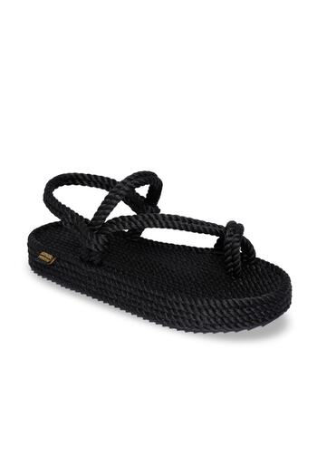 Nomadic Republic Black Hawaii Platform Women's Sandals - Rope