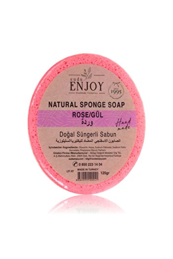 Enjoy Natural Soap Rose Handmade Sponge Body Shower Soap 125 gr