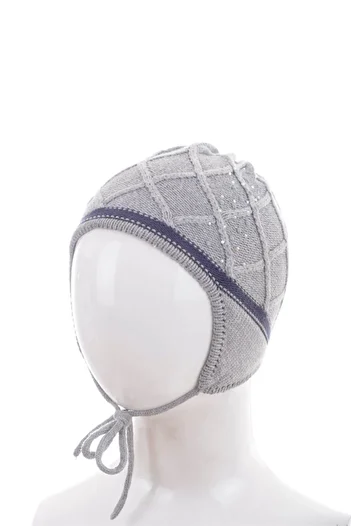 Minora Stone Print Knitwear Beret Gray