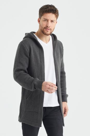 Tarz Cool Men's Smoked Patterned Knitwear Cardigan - Hrk8085r01s