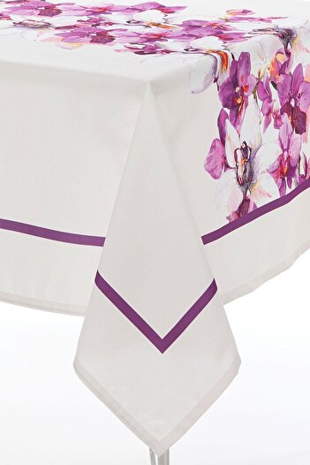 AYSHOME Flower Pattern 145x200 Stain Resistant Honeycomb Fabric Tablecloth