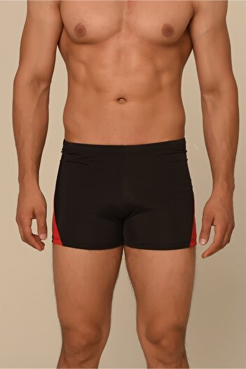 AQUAVİVA Men's Black-dark Blue Shorts Swimsuit with Garnished Legs