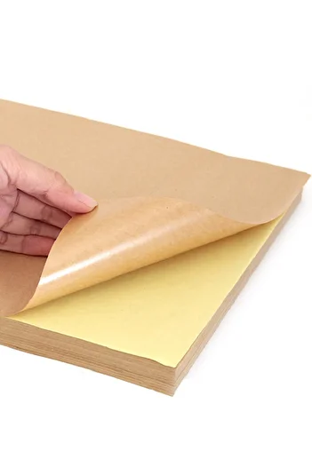 direkt-al Kraft Adhesive Sticker Paper Label Holder Thick 125 grA4-50 Pieces