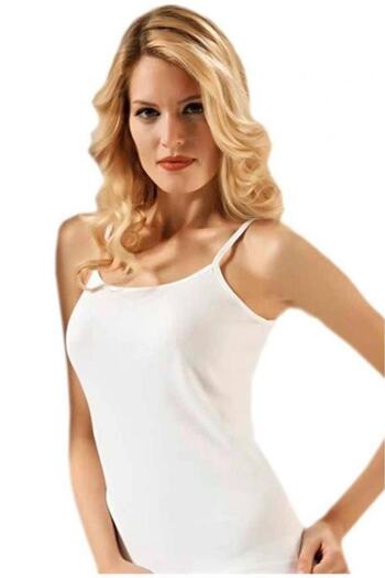 Tutku 3-Piece Women's Rope Strap Ribbed White Athlete