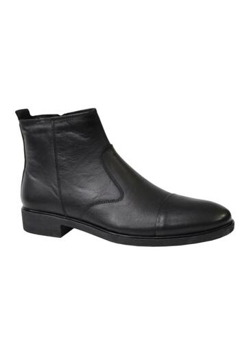 KALE 0412 Black Genuine Leather Men's Shoes Boots