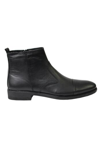 KALE 0412 Black Genuine Leather Men's Shoes Boots