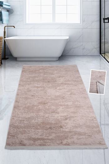 Bonny Home Nova Mink 80x150 cm Βαμβακερή αντιολισθητική βάση βελούδινο χαλάκι μπάνιου Μεγάλο χαλί μπάνιου μαρκίζας