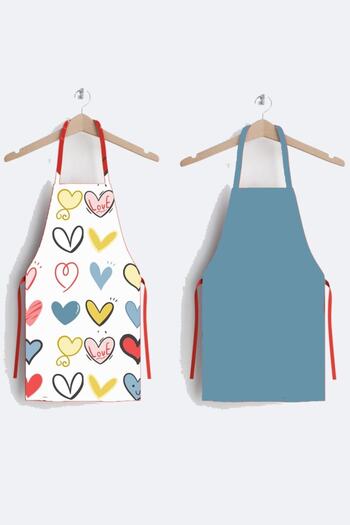 AYSHOME Special Design Kitchen Apron with Heart, Pack of 2