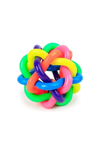 Mixpet 6 Cm Knitted Cat Dog Play Ball with Colorful Bell
