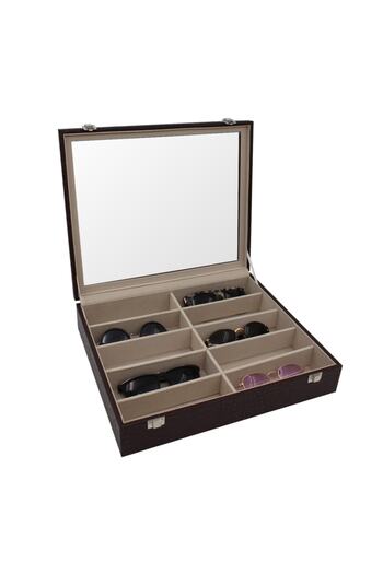 STAND MARKET Glasses Box 10Pcs Crocodile Brown