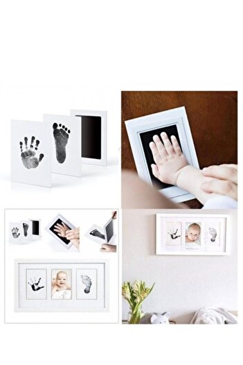 Genel Markalar Yenidoğan Bebek El Ve Ayak Izi Fotoğraf - Toksik Olmayan Mürekkepsiz Hatıra Baskı Kiti - 8 X 12 Cm