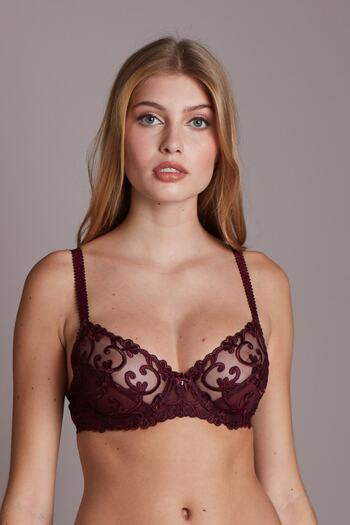 MİSS CLAİRE Plum 16611 - Lace Underwire Recovery Empty Bra