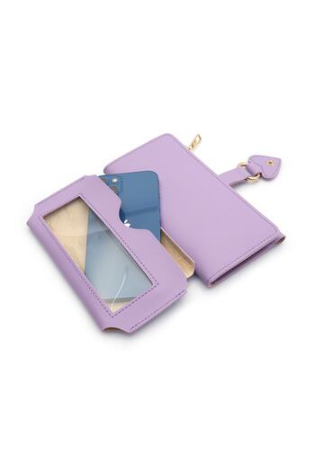 Womancraft Women's Wallet Lilac Wallet with Card Holder and Phone Compartment