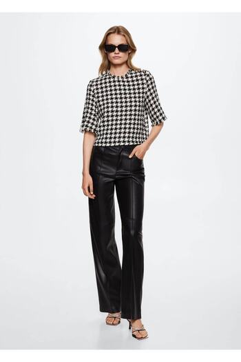 MANGO Woman Buttoned Tweed Blouse