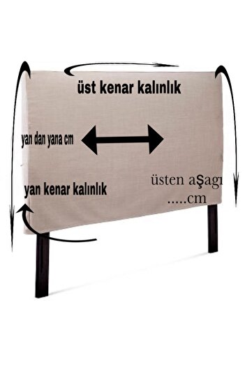 METİNEV Beige Linen Base Headboard Cover