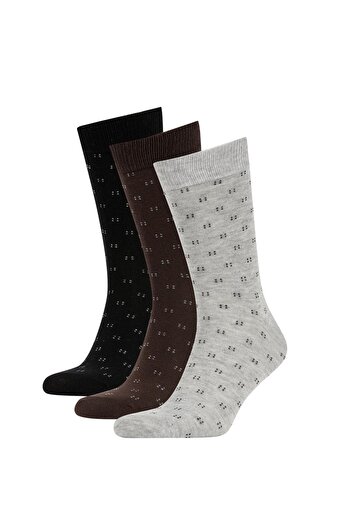 DeFacto Men's 3-Piece Cotton Long Socks