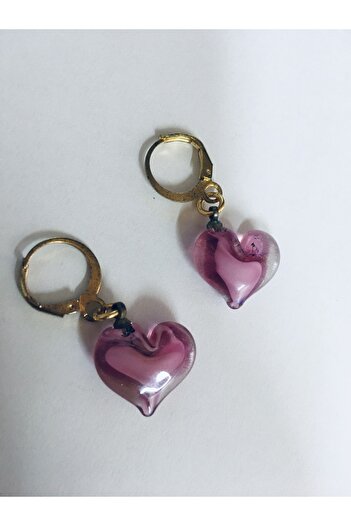 nazarboncuğu Glass Heart Earrings