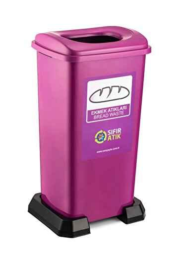 Şenyayla Plastik Zero Waste Recycling Trash Can Bucket 70 Lt Purple Bread Waste