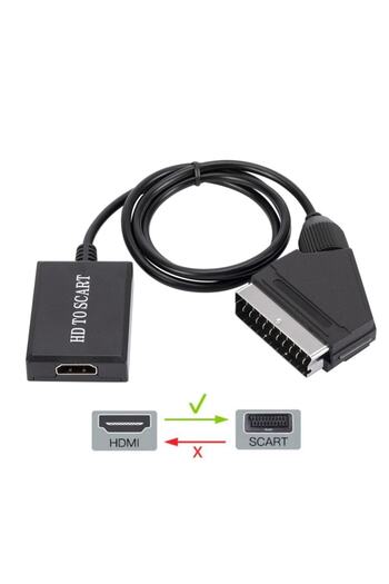 Alfais 1080P Hd Av Video Converter to HDMI to Scart Adapter, Compatible 1021572