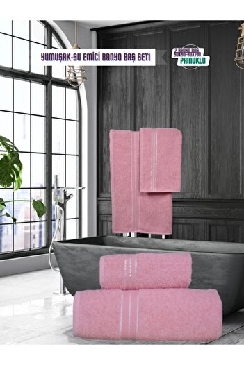 Şelale Sude Bath Towel - 90X140 Head Towel 50X90 Bath Set