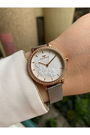 FERRO Silver Straw Cord Women's Wristwatch Fl21242c-e Fl21242c-e