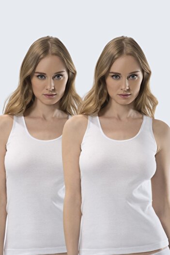 TÜREN 2-Piece Cotton Women's Camisole Undershirt, U-Neck Thick Sling Evening Dress Camisole Undershirt