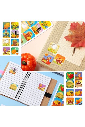 printiks 64 Pieces 3 Cm For Kids Birthday Party Classroom Decor Autumn Notebook Sticker Label Stickers