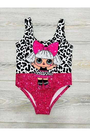 Pink Hippo Kids Girl's Print Detailed Swimsuit