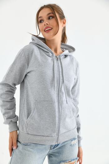 VOLT CLOTHİNG Unisex Kapüşonlu Fermuarlı Sweat