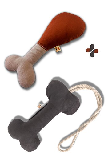 UTDpet Chicky Sound Bone Dog Toy + Bestie Traction Bone Dog Toy