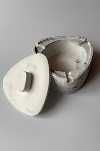sin istanbul Concrete Ash Tray with Lid Marble Pattern