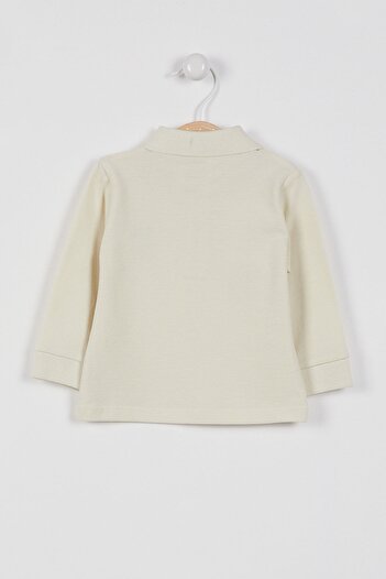 U.S. Polo Assn. Base. Polo Assn Licensed Classic Ecru Baby Long Sleeve Collared Sweatshirt