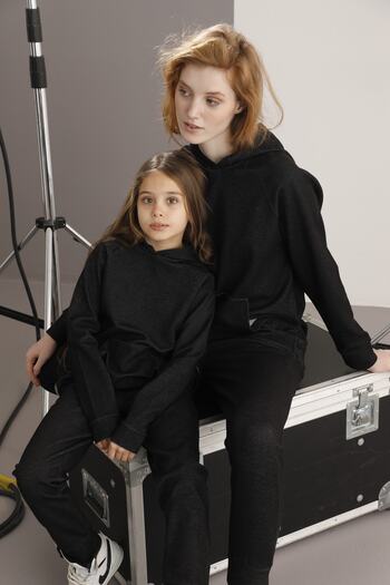 Siyah İnci Black Hooded Pocket Tracksuit-sweatshirt Set