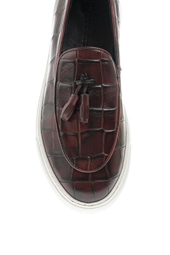 SARDINELLI Bordo - Eva Taban Püsküllü Kroko Deri Sneakers