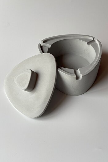 sin istanbul Concrete Ash Tray with Lid Gray
