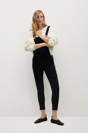 MANGO Woman Dámská černá džínová kombinéza87072520