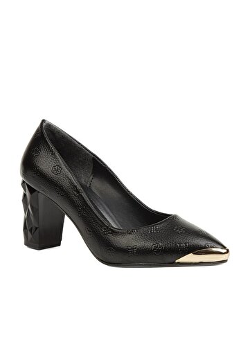Pierre Cardin Black Pattern Women's Heeled Shoes