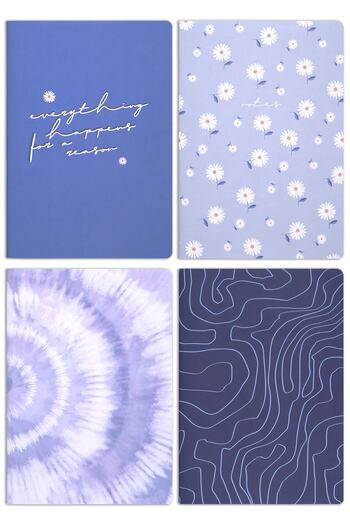 Matt Notebook Set de caiete A5, 4 bucăți, simplu, fără căptușeală, cusut la croitorie
